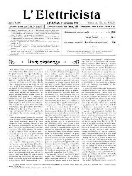 L'elettricista rivista mensile di elettrotecnica