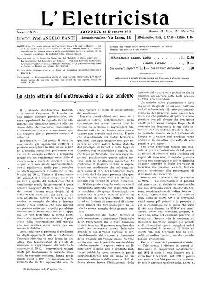 L'elettricista rivista mensile di elettrotecnica