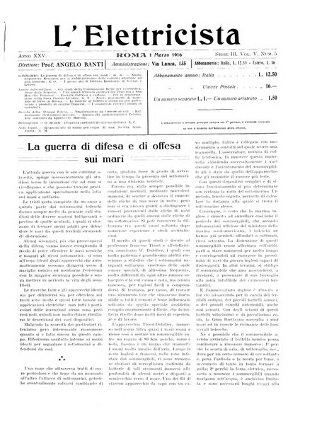 L'elettricista rivista mensile di elettrotecnica