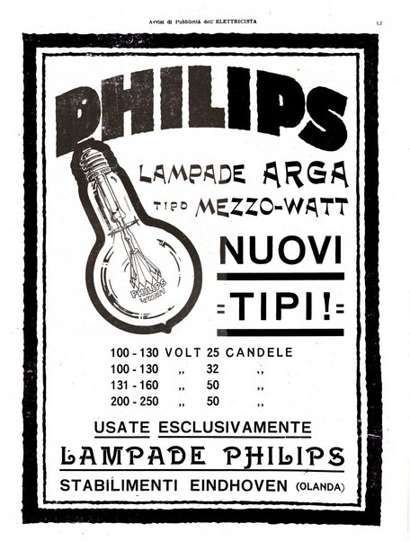 L'elettricista rivista mensile di elettrotecnica