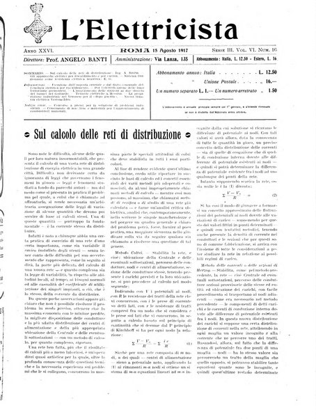 L'elettricista rivista mensile di elettrotecnica