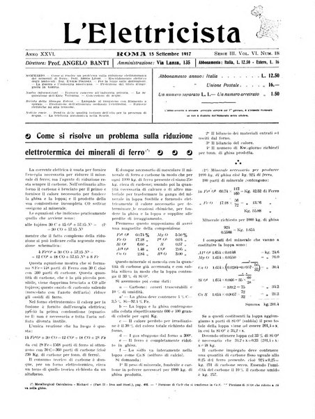 L'elettricista rivista mensile di elettrotecnica