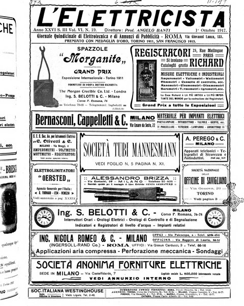 L'elettricista rivista mensile di elettrotecnica