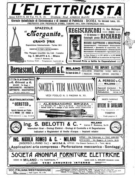 L'elettricista rivista mensile di elettrotecnica