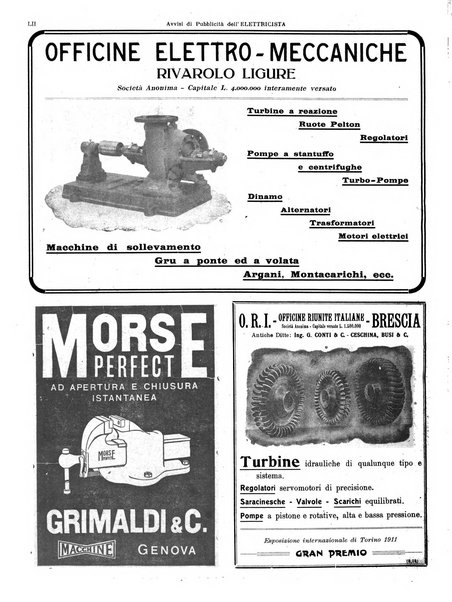 L'elettricista rivista mensile di elettrotecnica