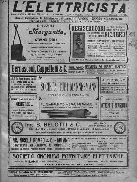 L'elettricista rivista mensile di elettrotecnica