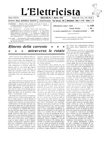 L'elettricista rivista mensile di elettrotecnica