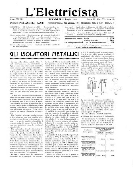 L'elettricista rivista mensile di elettrotecnica