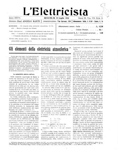 L'elettricista rivista mensile di elettrotecnica