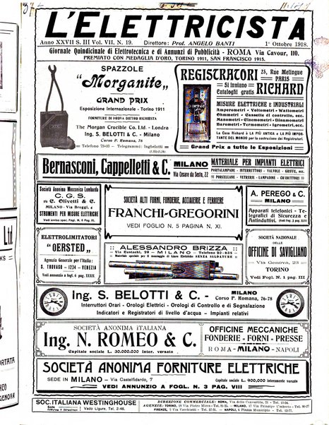 L'elettricista rivista mensile di elettrotecnica