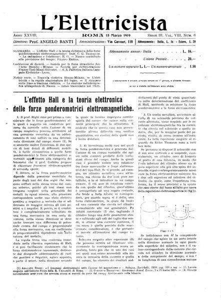 L'elettricista rivista mensile di elettrotecnica