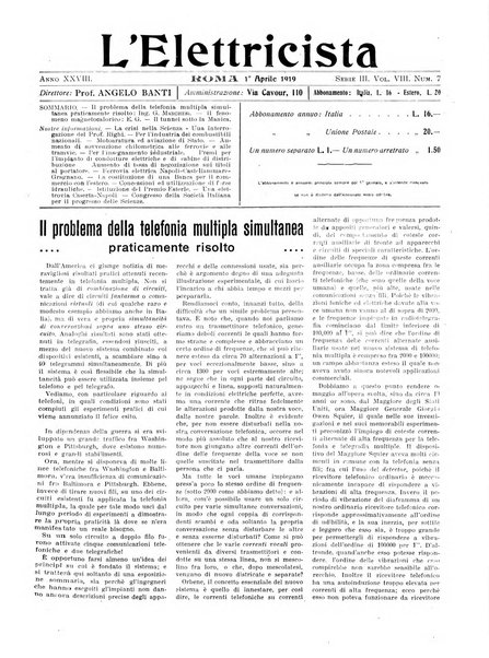 L'elettricista rivista mensile di elettrotecnica