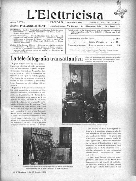 L'elettricista rivista mensile di elettrotecnica