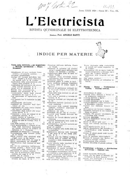 L'elettricista rivista mensile di elettrotecnica