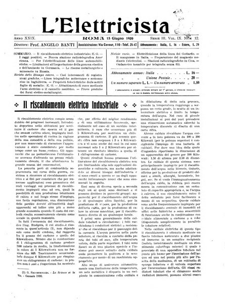 L'elettricista rivista mensile di elettrotecnica