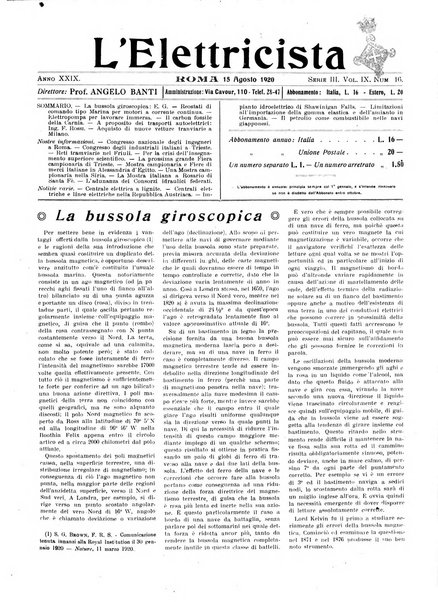 L'elettricista rivista mensile di elettrotecnica