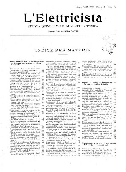 L'elettricista rivista mensile di elettrotecnica