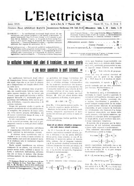 L'elettricista rivista mensile di elettrotecnica