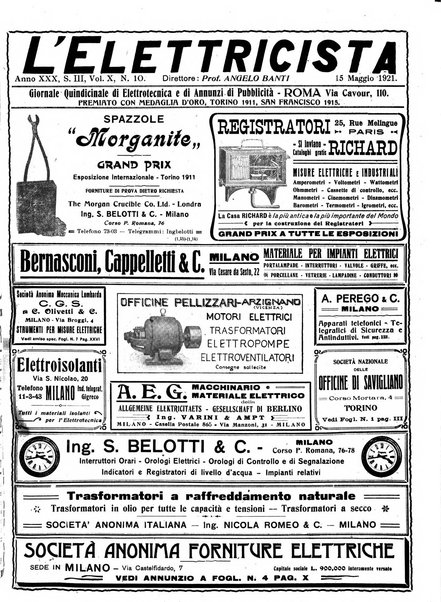 L'elettricista rivista mensile di elettrotecnica