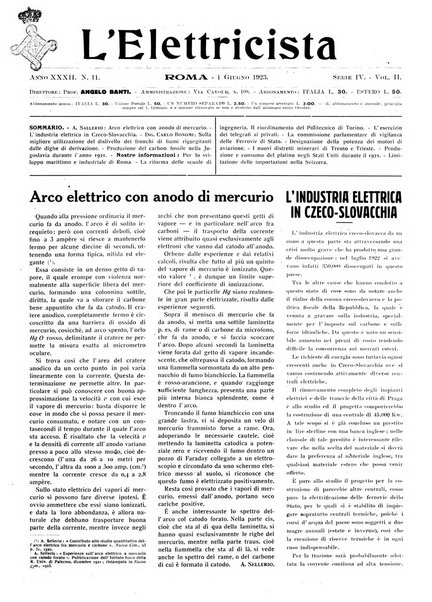 L'elettricista rivista mensile di elettrotecnica