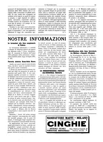 L'elettricista rivista mensile di elettrotecnica