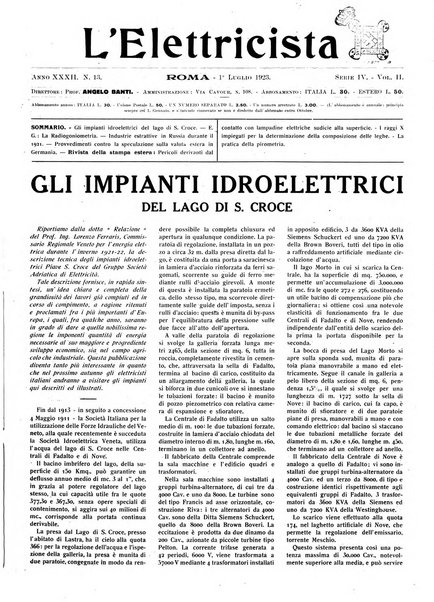 L'elettricista rivista mensile di elettrotecnica