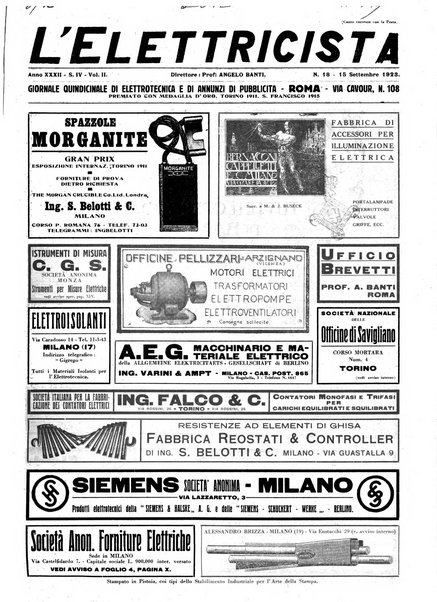 L'elettricista rivista mensile di elettrotecnica