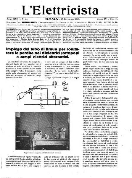 L'elettricista rivista mensile di elettrotecnica