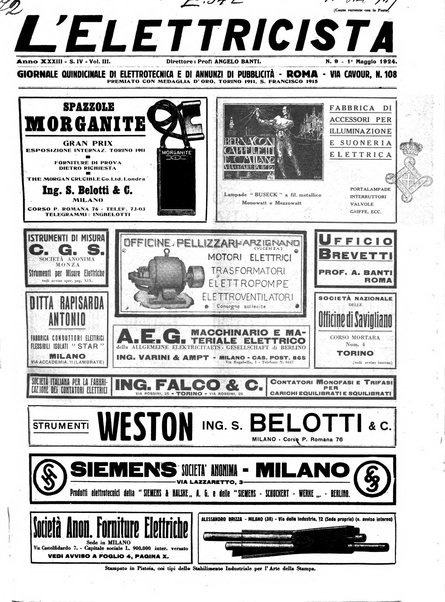 L'elettricista rivista mensile di elettrotecnica