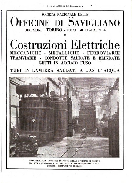 L'elettricista rivista mensile di elettrotecnica