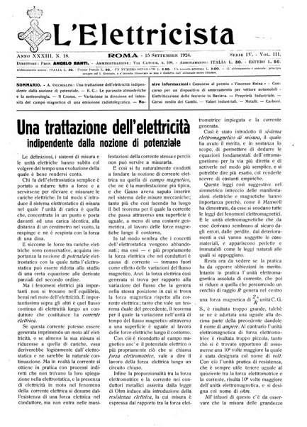 L'elettricista rivista mensile di elettrotecnica