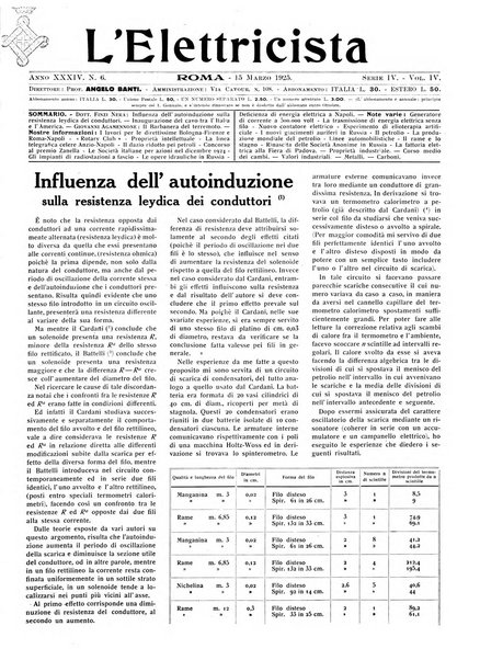 L'elettricista rivista mensile di elettrotecnica