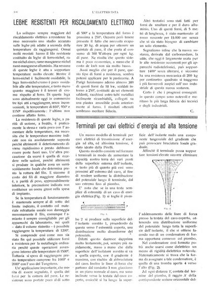 L'elettricista rivista mensile di elettrotecnica