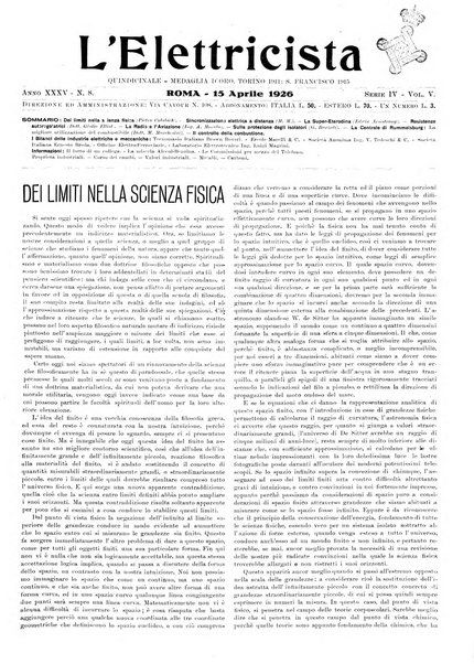 L'elettricista rivista mensile di elettrotecnica