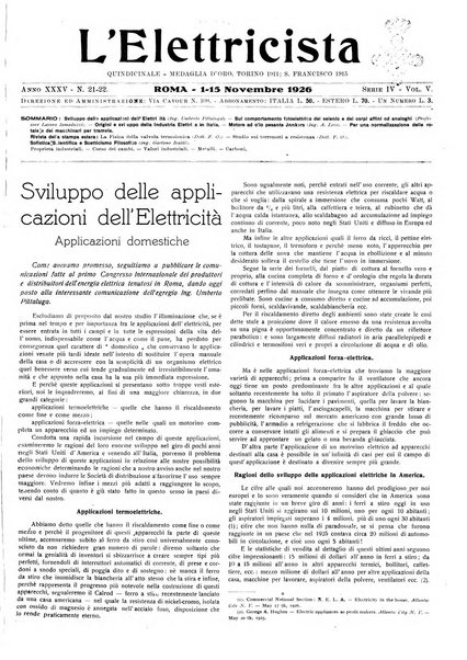 L'elettricista rivista mensile di elettrotecnica