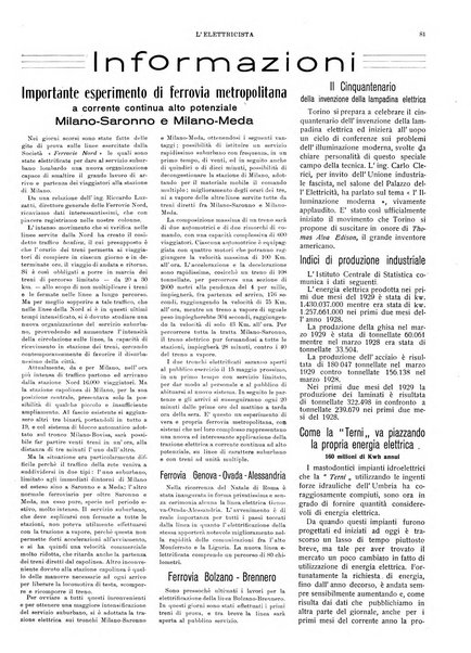 L'elettricista rivista mensile di elettrotecnica