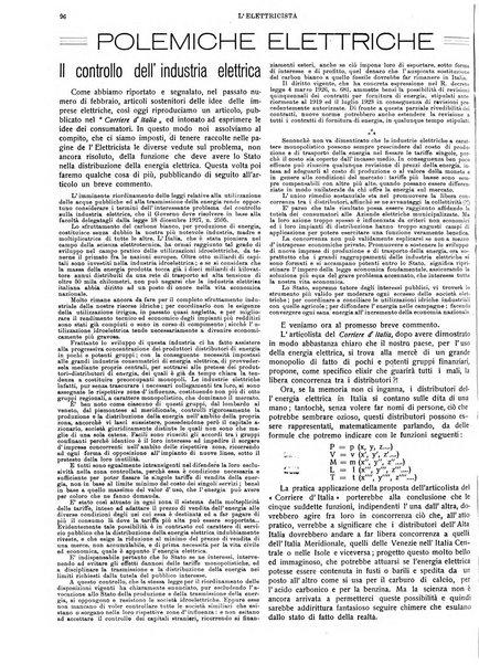 L'elettricista rivista mensile di elettrotecnica