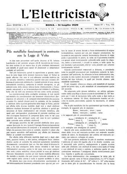 L'elettricista rivista mensile di elettrotecnica