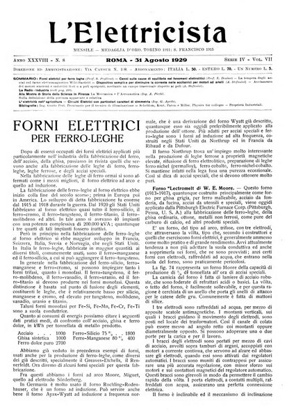 L'elettricista rivista mensile di elettrotecnica