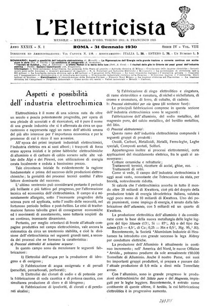 L'elettricista rivista mensile di elettrotecnica