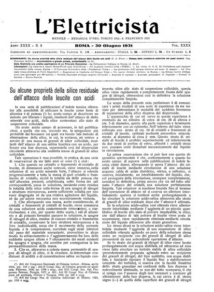 L'elettricista rivista mensile di elettrotecnica