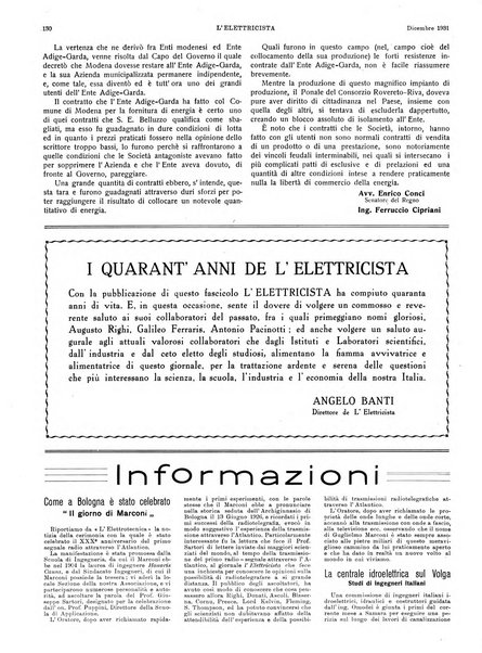 L'elettricista rivista mensile di elettrotecnica