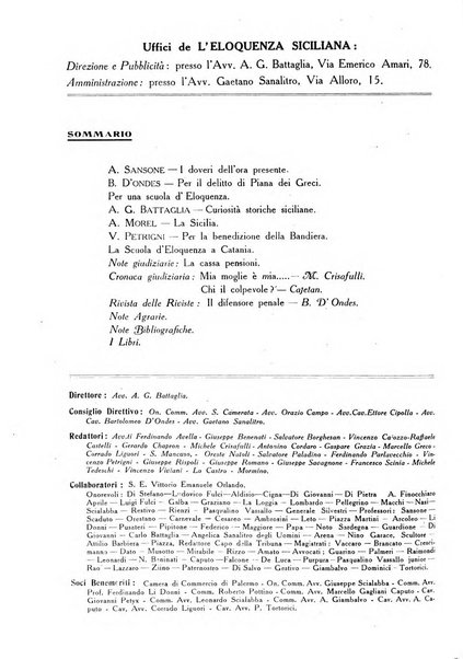 L'eloquenza siciliana rivista mensile