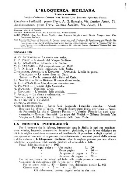 L'eloquenza siciliana rivista mensile