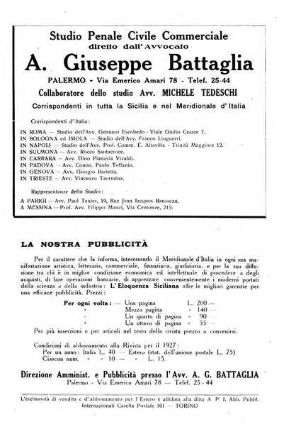 L'eloquenza siciliana rivista mensile