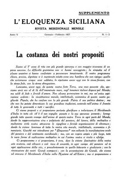 L'eloquenza siciliana rivista mensile