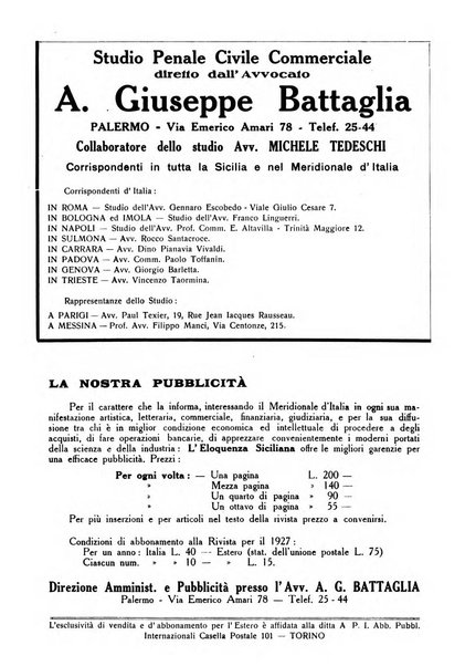 L'eloquenza siciliana rivista mensile