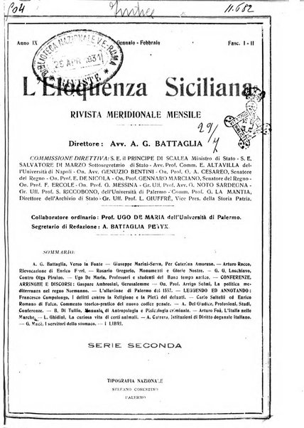 L'eloquenza siciliana rivista mensile