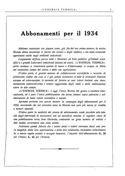L'energia termica rivista tecnica mensile