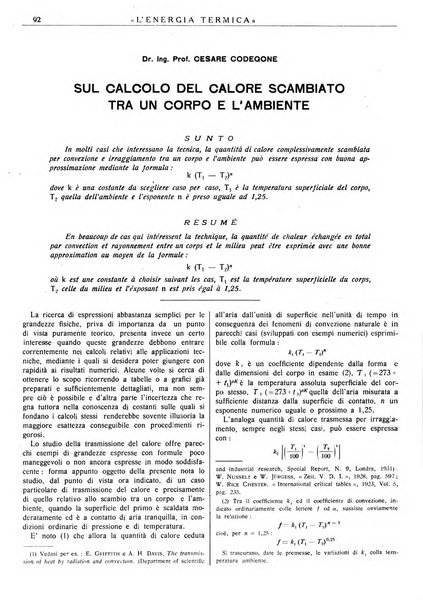 L'energia termica rivista tecnica mensile